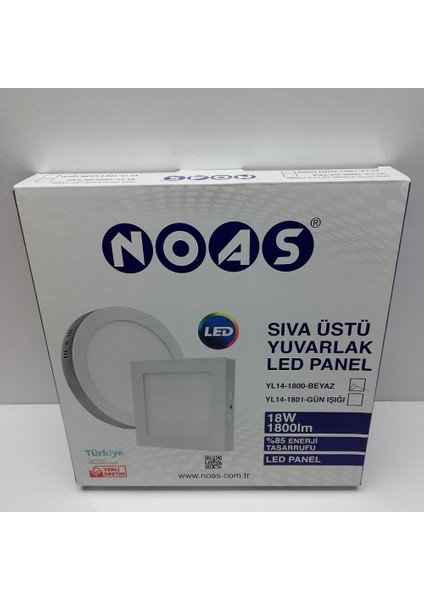 Noas 18W 6500K Beyaz Işık Yuvarlak Sıva Üstü LED Panel YL14