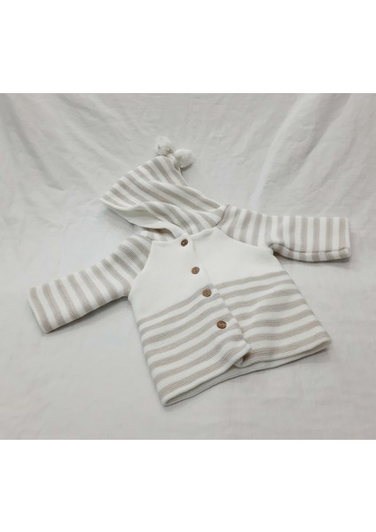 Berkaysun Tekstilden Bebekler Için Triko Kapüşonlu Çift Katlı Hırka