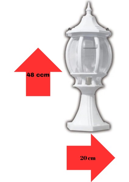 Sekizgen Beyaz Set Üstü Bahçe Armatürü, Bahçe Apliği, Set Üstü Dekoratif Armatür, Bahçe Armatürü fırsatları