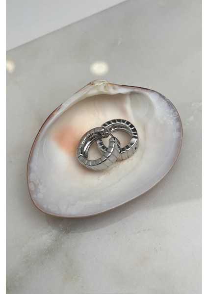 Tırtıklı Yuvarlak Plaka Halka Küpe(Iç Çapı:2 Cm)