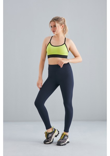 Kadın Lacivert Içi Polarlı Lastikli Şardonlu Fitilli Toparlayıcı Interlok Kışlık Örme Tayt fiyatları