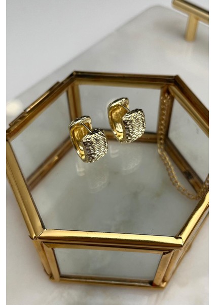 Tırtıklı Oval Halka Küpe(Iç Çapı 1cm