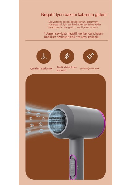 Baırang Negatif Iyon Sessiz Yüksek Güçlü Saç Kurutma Makinesi (Yurt Dışından)
