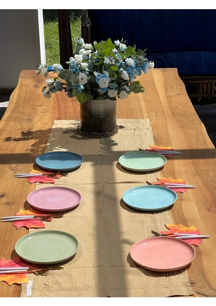 Soft Karışık Renkli 6 Adet 21CM Pasta Servis Tabağı