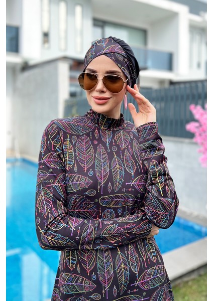 Likralı Tam Kapalı Tesettür Mayo Yaprak Tema 2209 Zeynep fiyatları