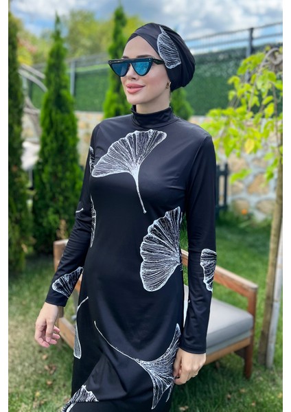 Likralı Tam Kapalı Tesettür Mayo 2208 Beyaz Rümeysa