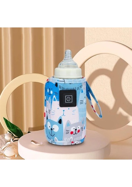 USB Süt Su Isıtıcı Seyahat Arabası Yalıtımlı Çanta Bebek Biberon Isıtıcı Yenidoğan Bebek Taşınabilir Şişe Besleme Isıtıcıları Mavi