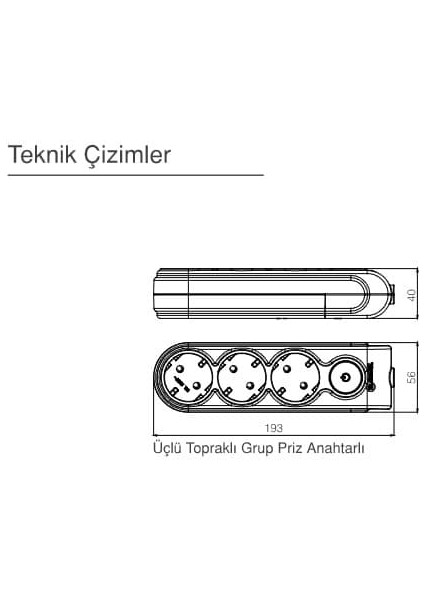 Yeni Nesil Grup Priz Çocuk Korumalı Dörlü Anahtarlı