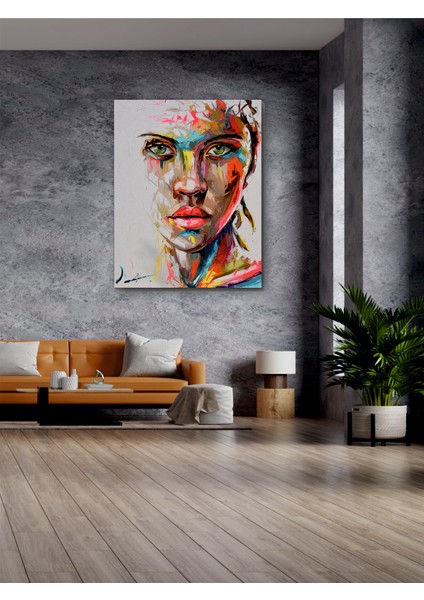 Soyut Afrikalı Kadın Art Kanvas Tablo Dekoratif Modern Soyut Minimalist Illüstrasyon