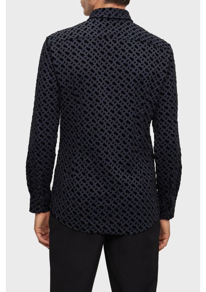 Flok Baskılı Monogramlı Slim Fit Gömlek Erkek Gömlek 50502906 001 fırsatları