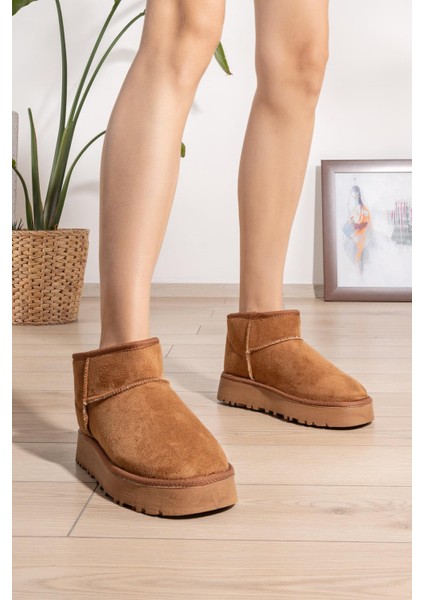 Andrea Kadın Süet Taba Içi Tüylü Kısa Bot modelleri