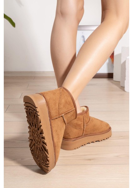 Andrea Kadın Süet Taba Içi Tüylü Kısa Bot indirimleri