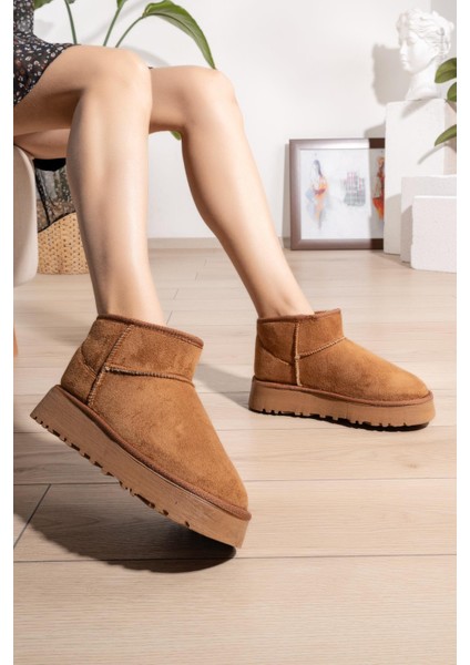Andrea Kadın Süet Taba Içi Tüylü Kısa Bot fiyatları