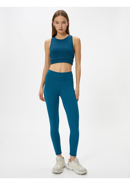 Sporcu Sütyeni U Yaka Arkası Pencere Detaylı Slim Fit