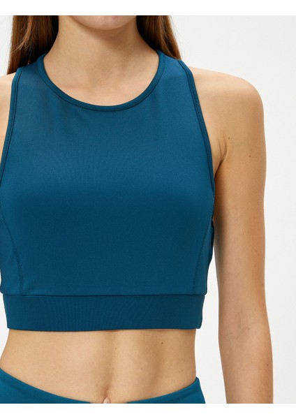 Sporcu Sütyeni U Yaka Arkası Pencere Detaylı Slim Fit