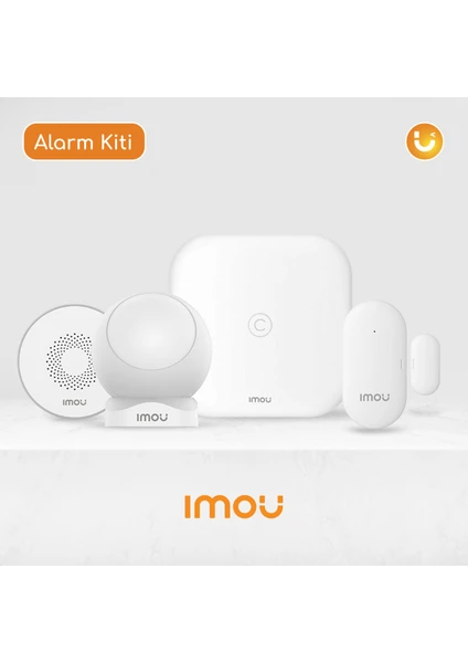 IMOU Kablosuz Akıllı Hırsız Alarm Kiti (ZG1-Alarm Paneli+3x ZP1-PIR Dedektör+2x ZD1-Manyetik Kontak+ 1x ZR1-Siren)