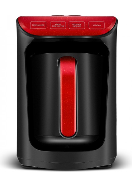 Hatır Közde Türk Kahvesi ve Türk Kahve Makinesi Rouge Red 5 Fincan Kapasiteli Bol Köpüklü
