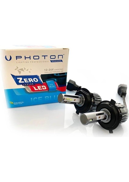 Photon Zero H4 Buz Mavisi +3 Plus Fansız LED
