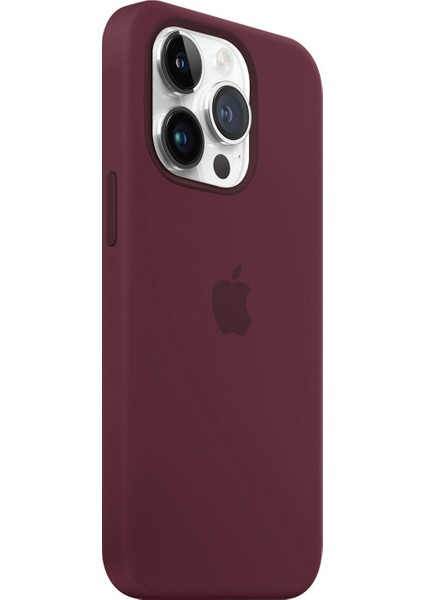 / Apple iPhone 15 Pro Max Logolu Kılıf Lansman Silikon Kılıf - Bordo fiyatları