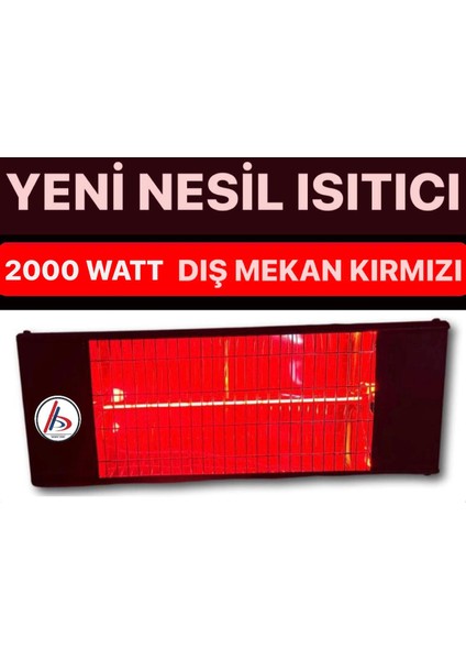 Halojen Dış Mekan Isıtıcı Kırmızı Renk