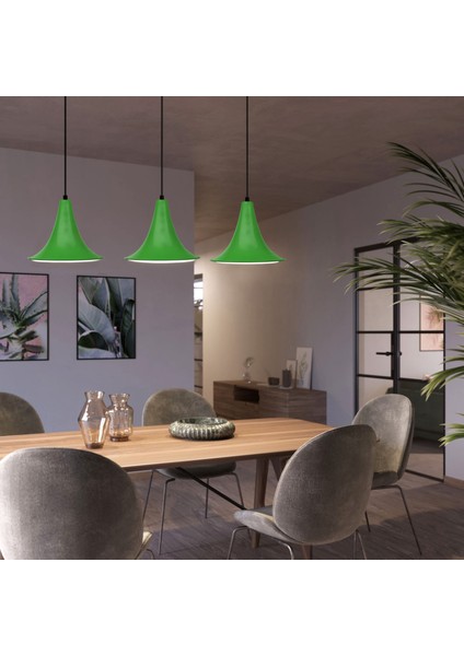 Derry Retro Yeşil Metal Sarkıt Cafe Restoran Ev Ofis AYD-3719