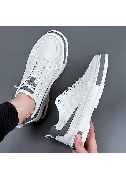 Erkek Ayakkabıları Spor Rahat Iç Yükseltme Erkek Deri Ayakkabı Küçük Beyaz Ayakkabı Moda Trendi Erkek Tek Ayakkabı (Yurt Dışından) fiyatları