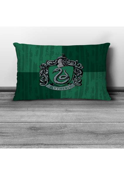 Çift Tarafı Baskılı Harry Potter Slytherin Kırlent Kılıfı