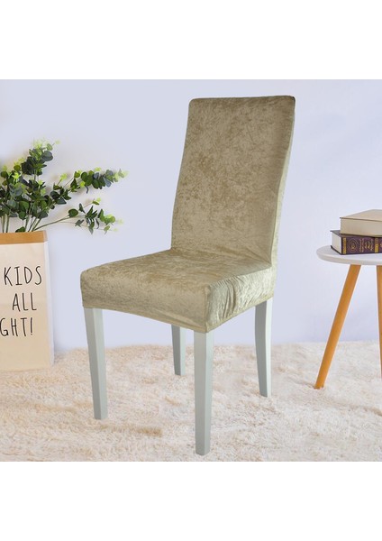 Kadife Sandalye Kılıfı ,sandalye Örtüsü Lastikli , 1 Adet