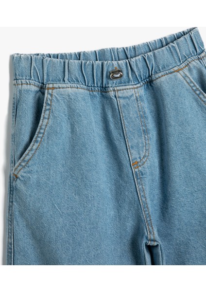 Paraşüt Kot Pantolon Pamuklu Beli Lastikli Cepli Parachute Jean fırsatları