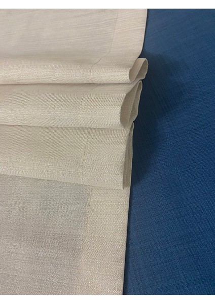 Polyester Keten Simli Runner Krem 40X150CM