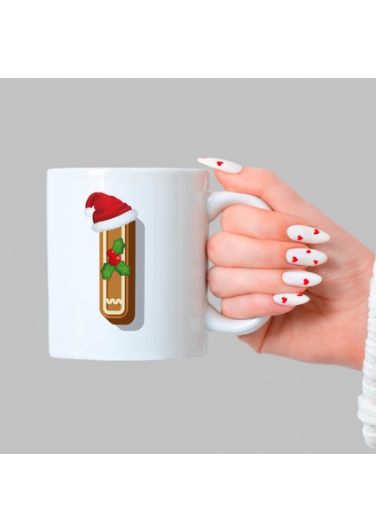 Kurabiye I Harfi Baskılı Beyaz Yılbaşı Kupası