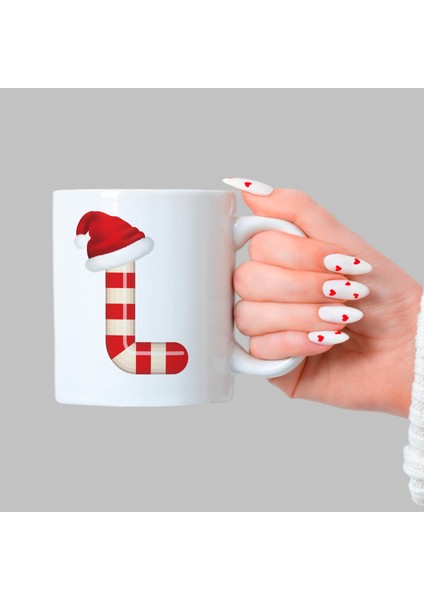 Şeker L Harfi Baskılı Beyaz Yılbaşı Kupası