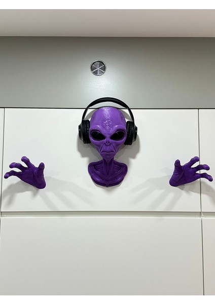 KemX3D Alien Uzaylı Duvar Dekorasyonu Veya Kulaklık Tutucu