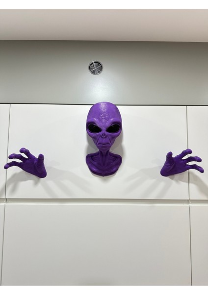 KemX3D Alien Uzaylı Duvar Dekorasyonu Veya Kulaklık Tutucu