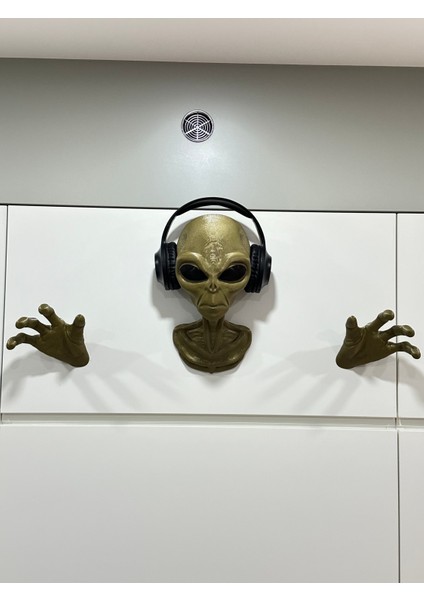 KemX3D Alien Uzaylı Duvar Dekorasyonu Veya Kulaklık Tutucu