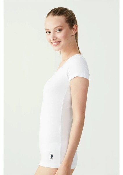 Pamuklu Modal Kumaş Derin Yuvarlak Yaka Likralı T-Shirt 66003 modelleri