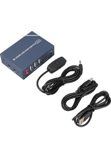 Powermaster PM-11777 8k HDMI USB Kvm Swıtch 2x1
