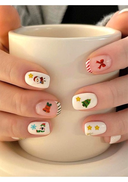 Noel Yılbaşı Ağacı Tırnak Sticker Nail Art