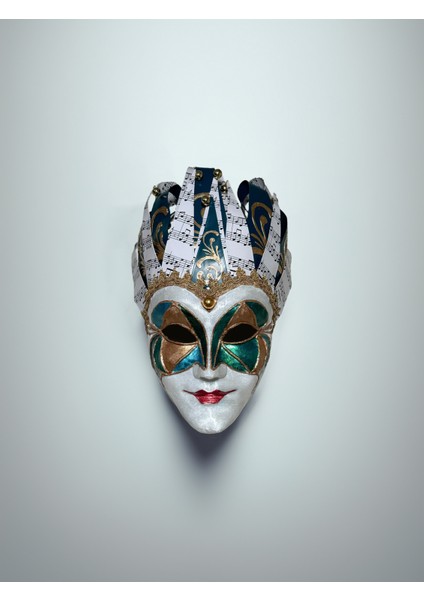 Yeşil Jester Karnaval Venedik Maskesi
