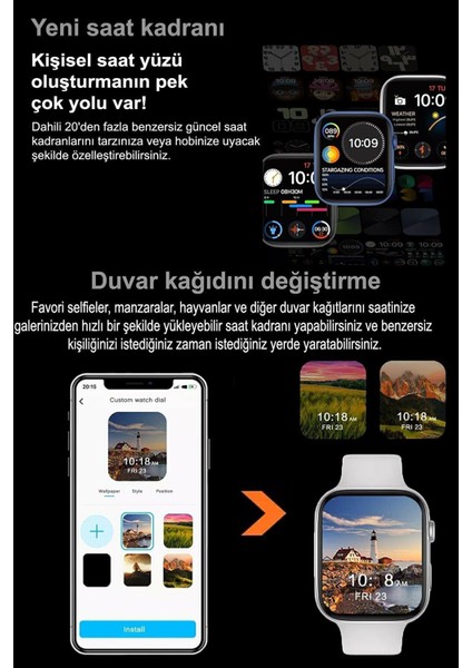 Watch 7 Serisi Uyumlu Sesli Arama Bildirim Asistan Özellikli Yetişkin Akıllı Saat Rose Kasa Beyaz Kordon Android & Ios Uyumlu