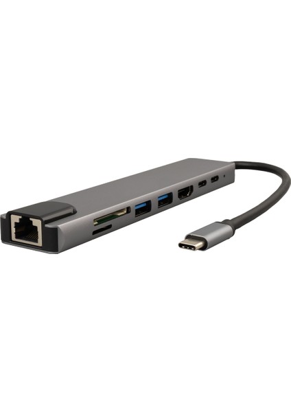 XML Dünyası Powermaster Type-C 8ın1 HDMI Cok Fonksıyonlu USB 3.0 Dock Statıon