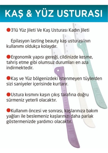 Kaş Usturası 3'lü Yüz Jileti Bıyık Alma Kaş Usturası Epilasyon Kaş Ustra Kaş Jileti Bıyık Jileti fiyatları