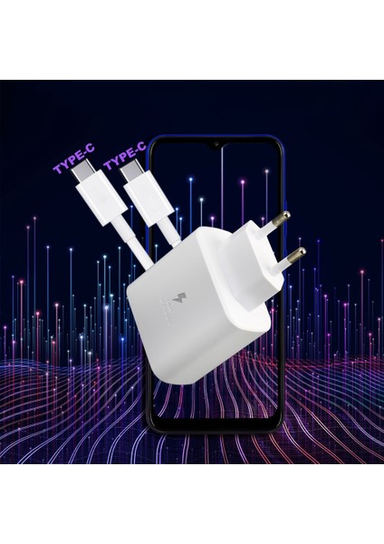 Samsung A02S-A04-A04S-A11-A12-A13-A14 Uyumlu Şarj Aleti Seti USB Type-C 25W