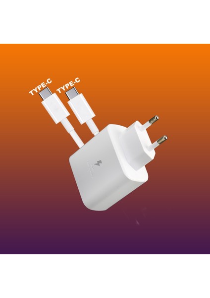 Samsung A02S-A04-A04S-A11-A12-A13-A14 Uyumlu Şarj Aleti Seti USB Type-C 25W