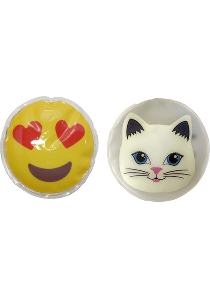 Kalp Emoji,kedi Cep Sobası,el Isıtıcı,2 Adet Sıcak Su Torbası Pvc 9cm