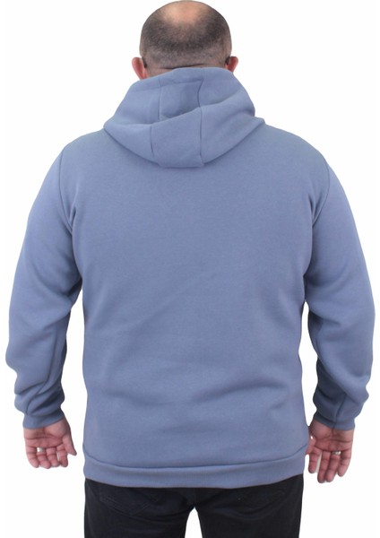 Mocgrande Fermuarlı Kapuşonlu Büyük Beden Sweat Adventure 23220 Mavı fırsatları