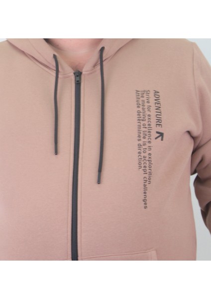 Mocgrande Fermuarlı Kapuşonlu Büyük Beden Sweat Adventure 23220 S.kahve fiyatları
