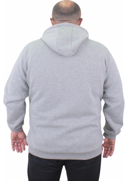 Mocgrande Fermuarlı Kapuşonlu Büyük Beden Sweat Adventure 23220 Grı Melanj indirimleri