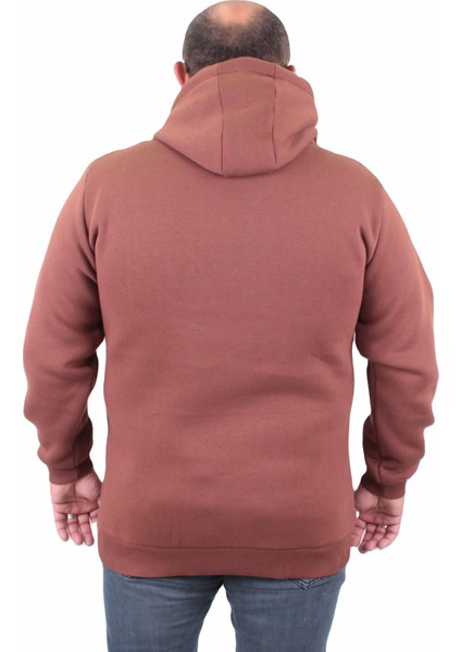 Mocgrande Fermuarlı Kapuşonlu Büyük Beden Sweat Jubin 23221 Taba modelleri