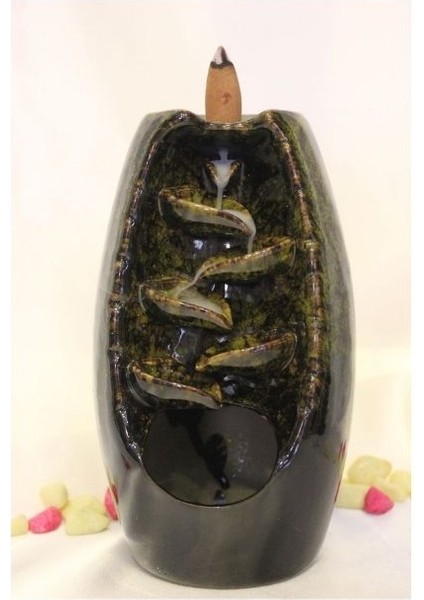 Geri Akış Tütsülük Ters Akış Tütsü Seramik Feng Şui Yeşil